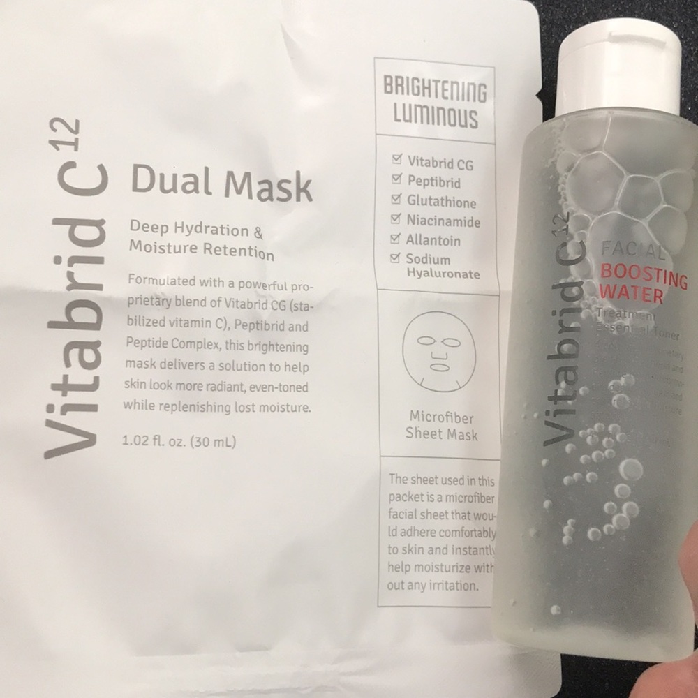 Vitabrid C12 facial boosting water + dual mask brightening & luminous
